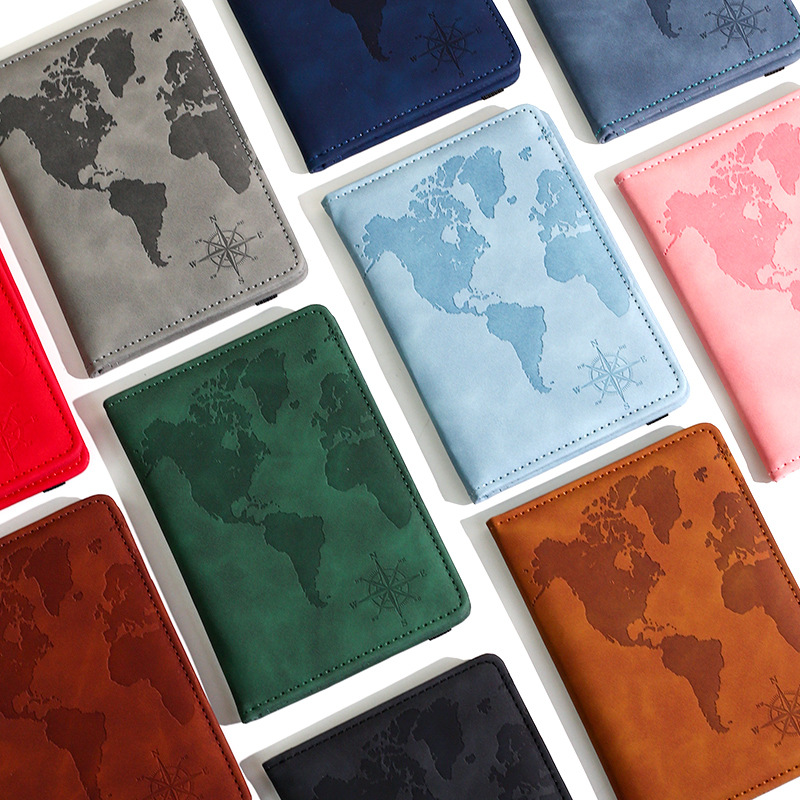 Qantas Travel Accessories - Porta pasaporte con mapa nuevo impreso,