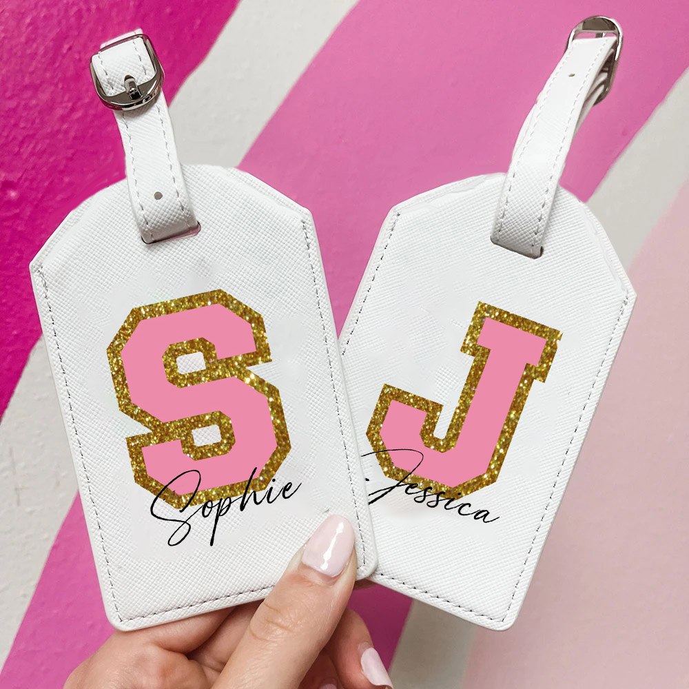 Travel Accessories Gifts For Her - Etiqueta de equipaje con monograma personalizada,